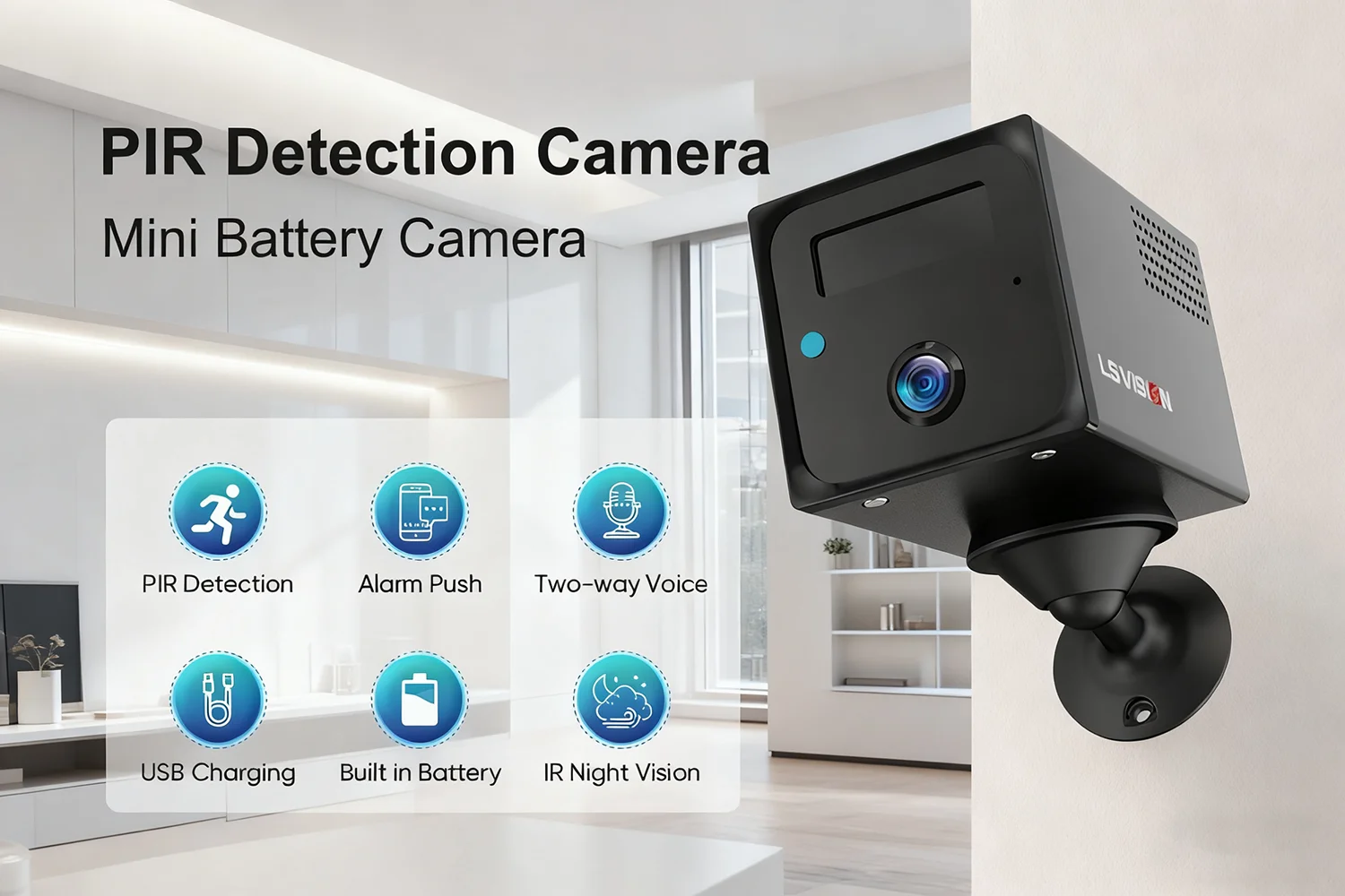4MP Mini Battery Camera 4G/WiFi Indoor Security Camera Wireless Surveillance Cam