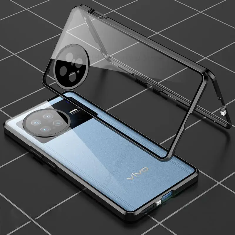 For vivo X Note Magnetic Adsorption Tempered Glass Phone Case For