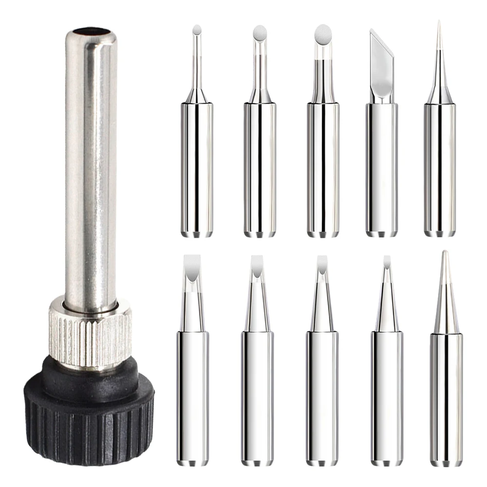 1-3Set Solder Iron Tip with Welding Sleeve 900M Lead-Free Replaceable Soldering Tip Welding Tips Head Welding Station Tools
