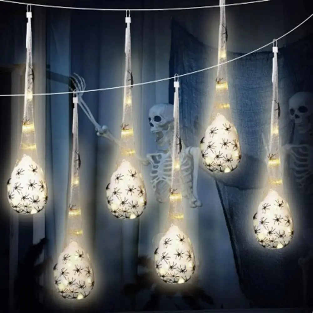

3 Pack Halloween Decoration Hanging Light Up Spider Egg Sacs Halloween Outdoor Indoor Yard Tree Hanging Ornaments