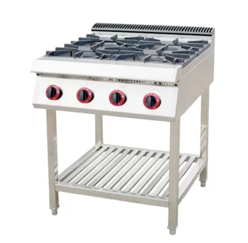 Stainless Steel 6 Burners Work Table Gas Stove Cooker Shelf Commercial For Hotel Canteen Kitchen