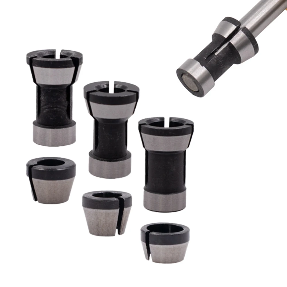 6pcs 6mm 6.35mm 8mm Collet Chuck For Engraving Trimming Machine Electric Router Machinery & Accessories