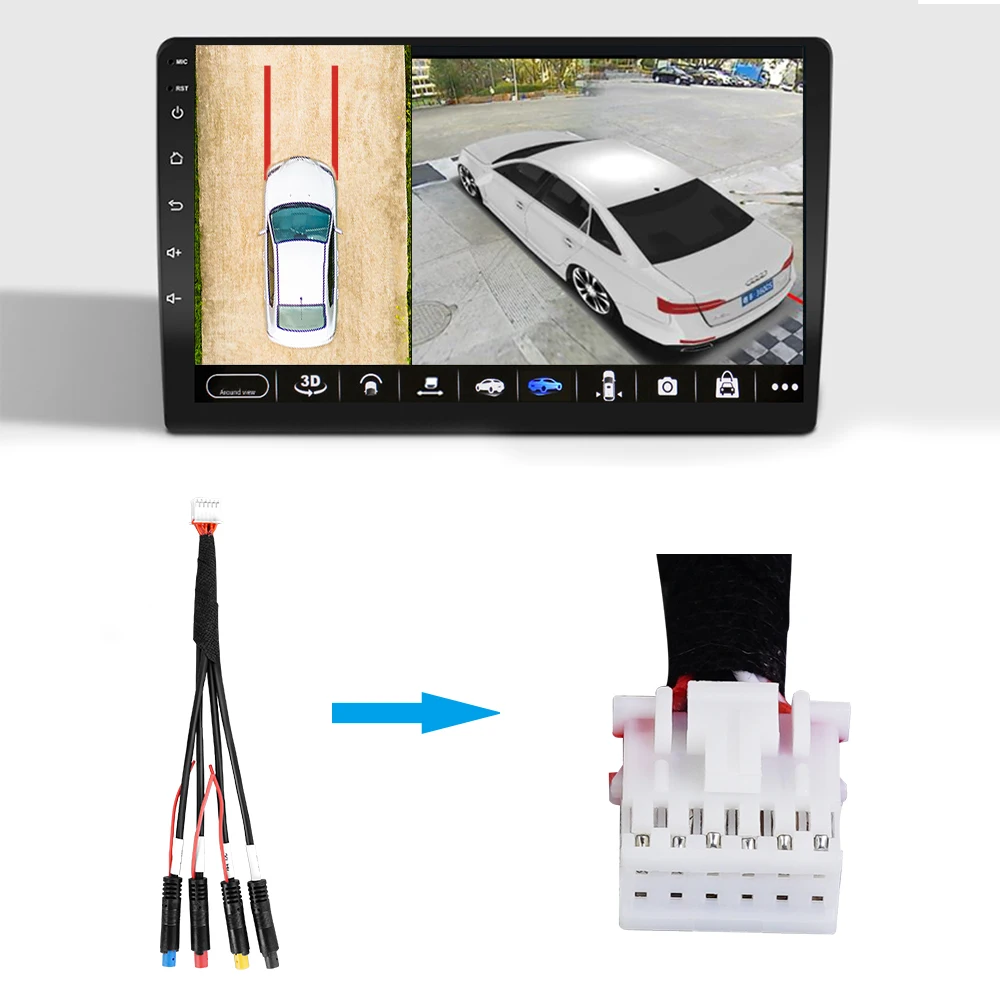 360 Car Camera Panoramic Surround View 1080P AHD System For Android Auto Radio