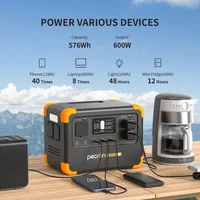 Portable Power Station E500LFP, 576Wh LiFePO4 Battery, 2x600W AC Outlets Power Station, Fast Charging Solar Generator 2