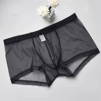 Boxer intimi sexy Maglia seducente ultrasottile Traspirante Boxer trasparente sexy Boxer sexy da uomo Mutande divertenti 1