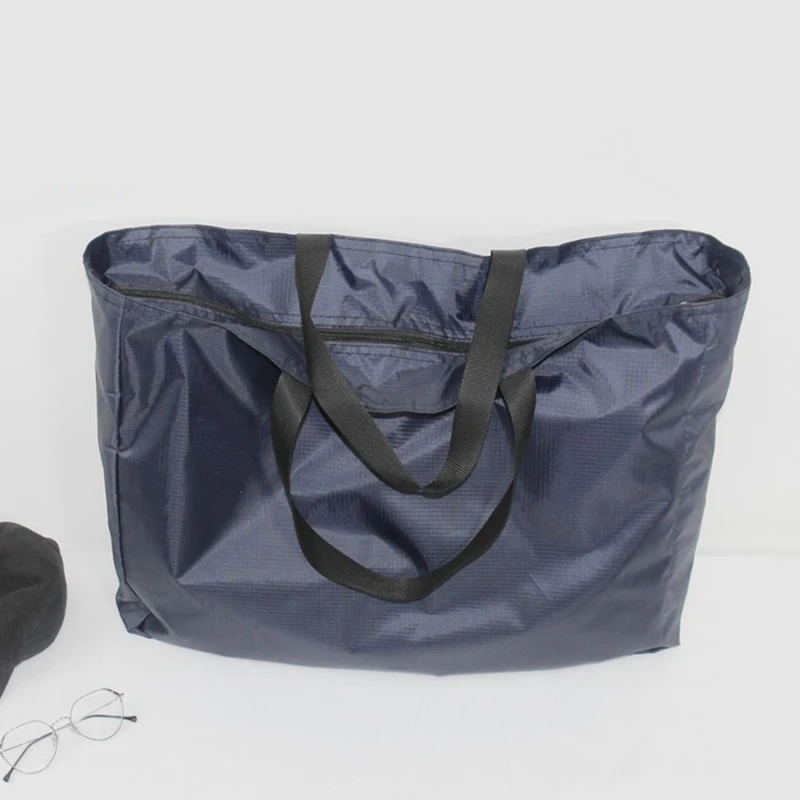 Einkaufstaschen, einfarbig, Reißverschluss, große Kapazität, Einkaufstaschen, waschbar, wiederverwendbar, einfach, für den Außenbereich, robust, neue Modetasche – Detail 10