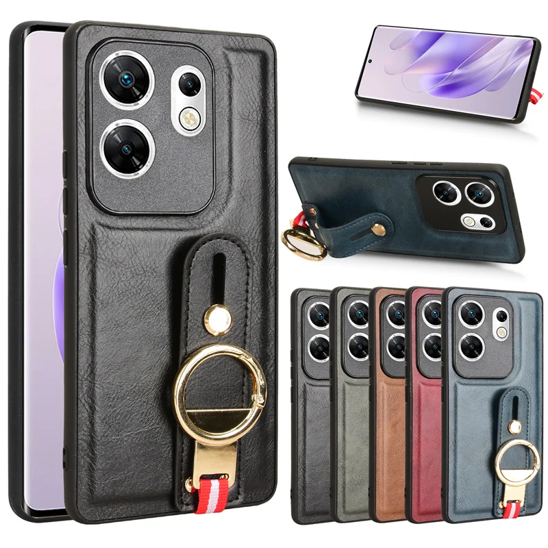For Infinix Zero 30 4G Wristband Ring Case TPU Back Cover Dust Box Suitable for Infinix Zero 30 4G X6731B Phone Case