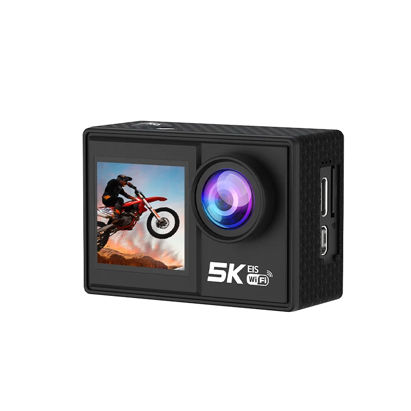 5K30fps Action Camera 4K60fps Touch Dual Screens Anti-shake EIS 2.0 WiFi 170D 5X Zoom Waterproof Remote Control Sports Camera 5