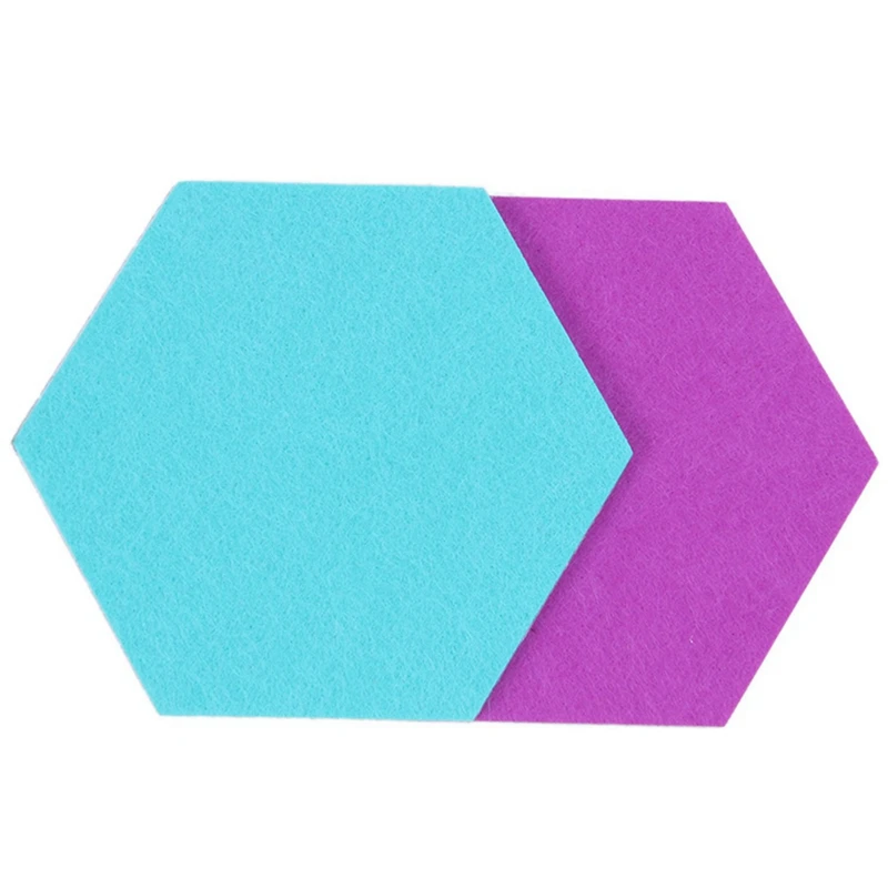 

Set Of 30 Hexagon Felt Pin Board Self Adhesive Bulletin Memo Photo Cork Boards Colorful With 30 Pushpins