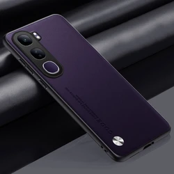 Luxury PU Leather Matte Silicone Shockproof Full Protection Phone Case for Vivo V40 Lite 4G (Purple)