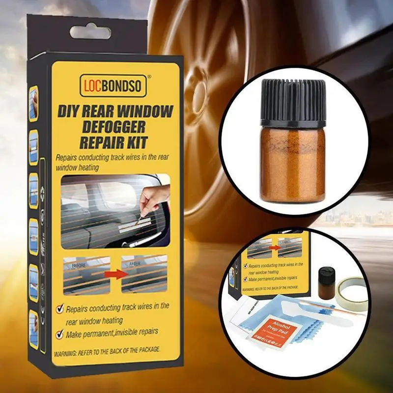 Defroster Repair Kit DIY Quick Repair Conductive Car Rear Window Windshield Defogger Defroster Repair Kit Fixes Scratched Broken