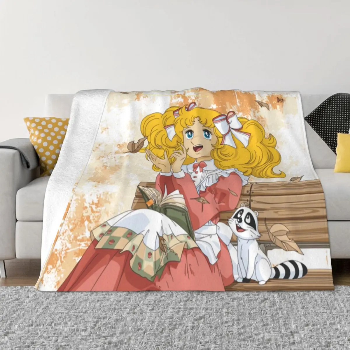 

Candy Candy Anime Flannel Blankets Cult Color Art Customized Throw Blankets for Home Hotel Sofa Bedspreads