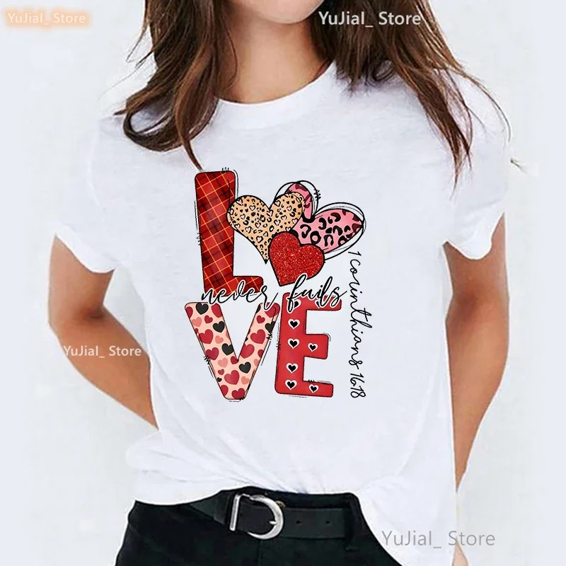Leopard Liebe Nie Fails Grafik Gedruckt T Shirt Mädchen Sommer Mode Tops T Shirt Femme Harajuku Shirt Weiß Casual T-Shirt