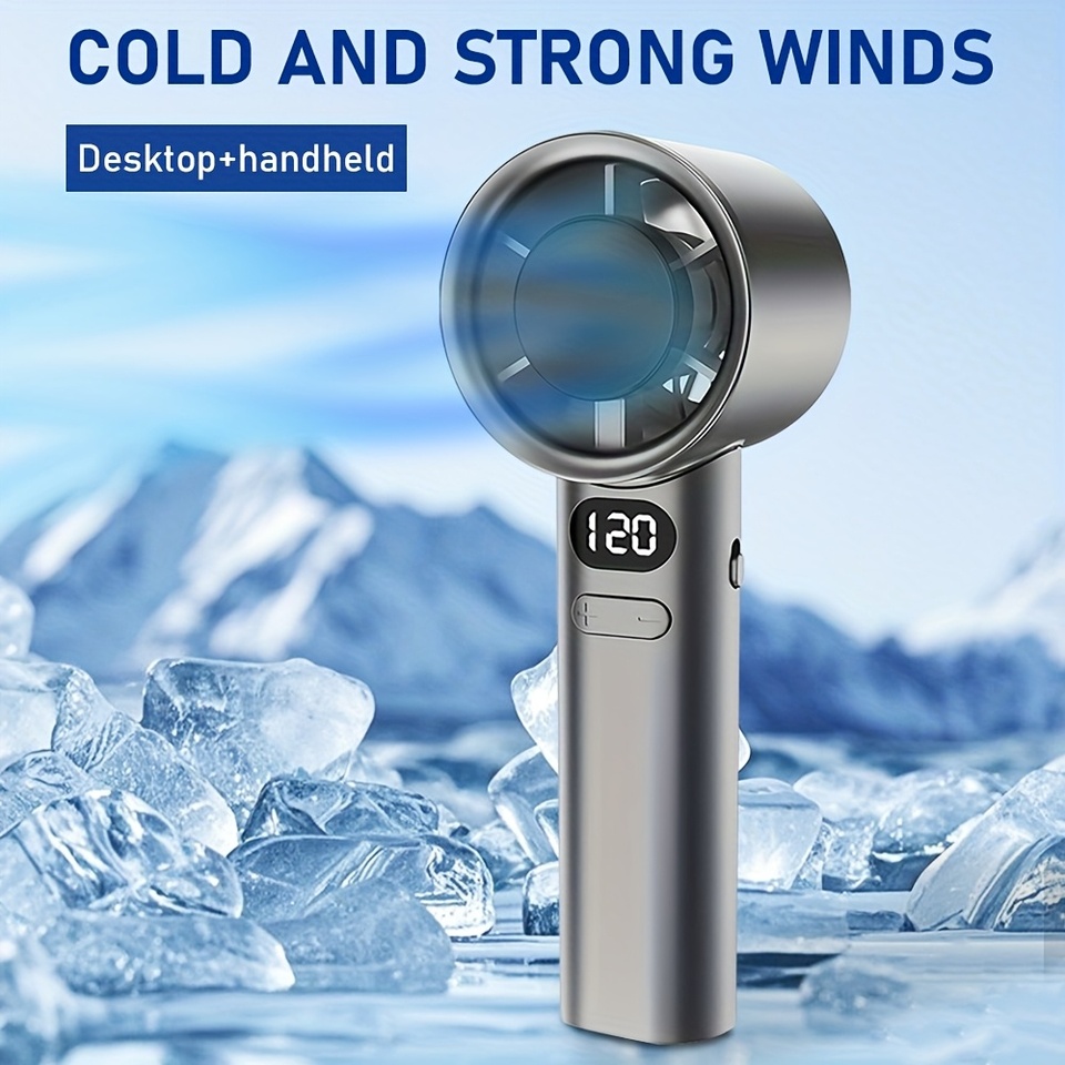 Mini Fan 100 Speed Portable Handheld Turbo Fan Adjustable Multifunctional Electric Fan for Home Office Camping USB Rechargeable