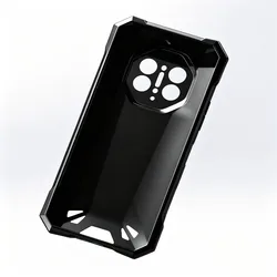 Soft TPU Silicone Black Transparent Phone Case for Doogee S300 Plus (Black)