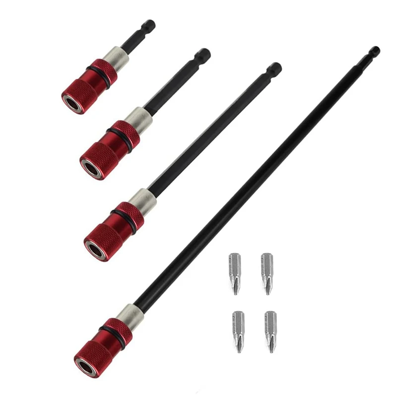 Удлинитель для сверл HLZS, 4 шт., 12 дюймов, держатель для сверл и отверток Удлинитель для сверл HLZS, 4 шт., 12 дюймов, держатель для сверл и отверток