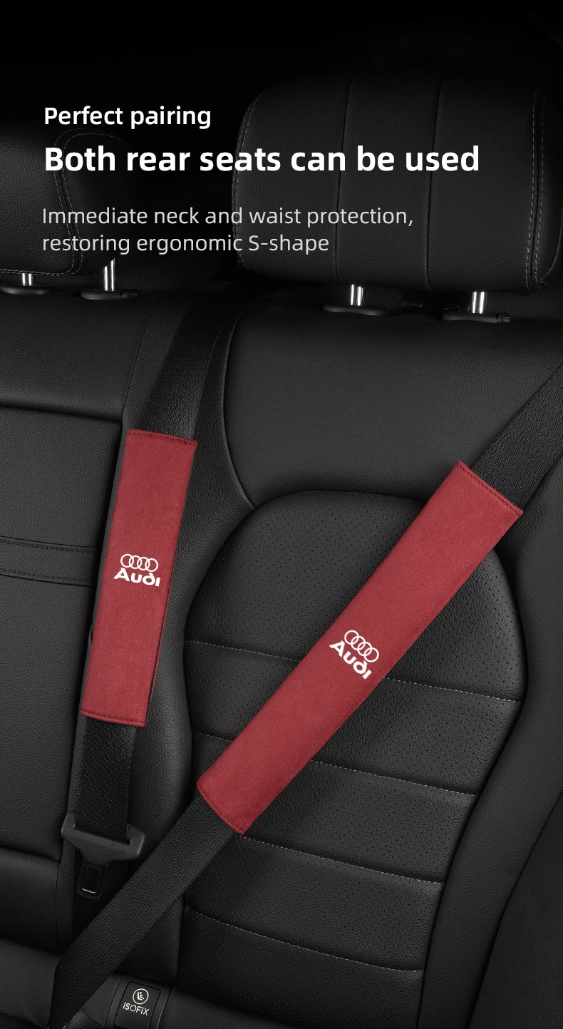 Conjunto de protección de hombro para cinturón de seguridad de coche, accesorios interiores para Audi Sline Q3 A3 A1 A4 