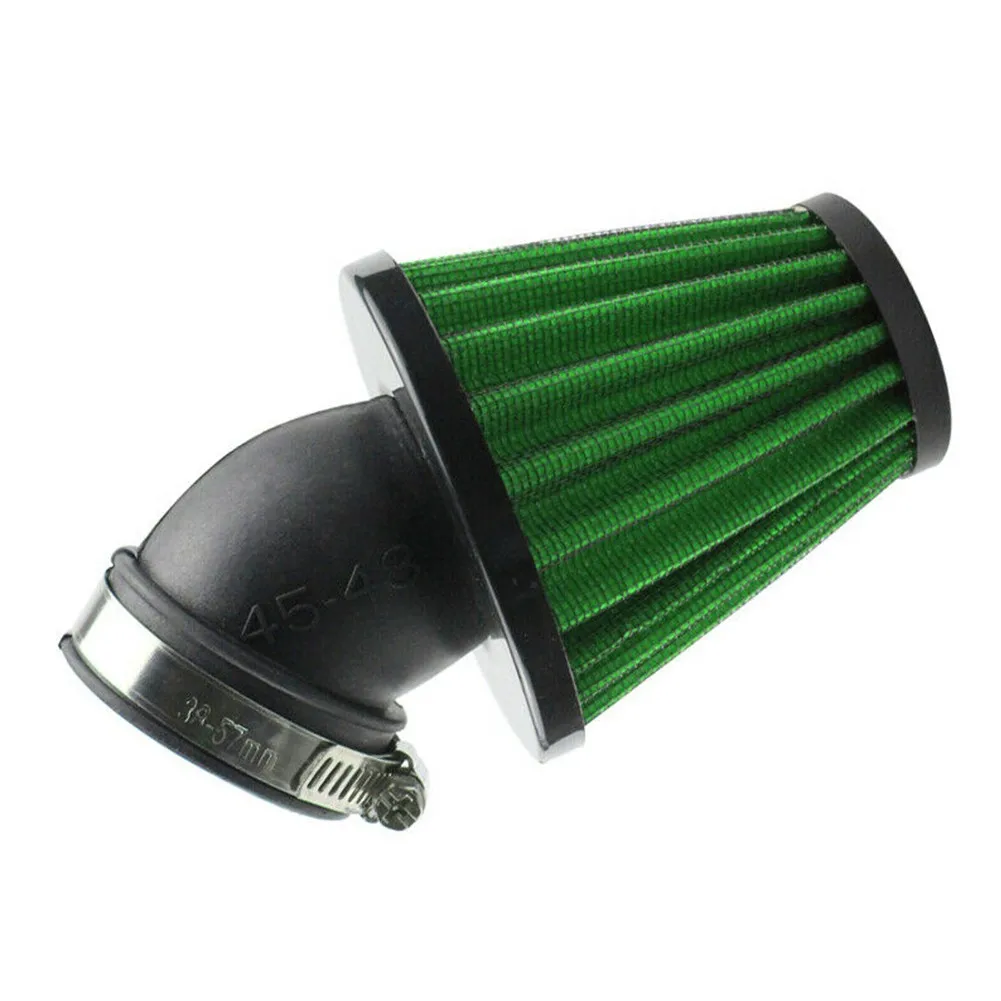 

Modified Air Filter Motorcycle Filter Pod Filtered Gauze Green 16*8*8CM 45° Bend Cone Add Horsepower Air Intake