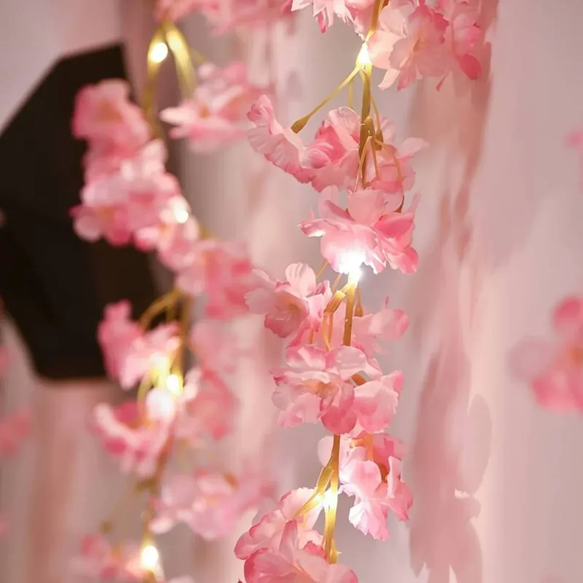2M 20LEDs DIY Cherry Blossom Light Garland Artificial Flower Vines Fairy Lights for Wedding Party Holiday Christmas Decoration 1