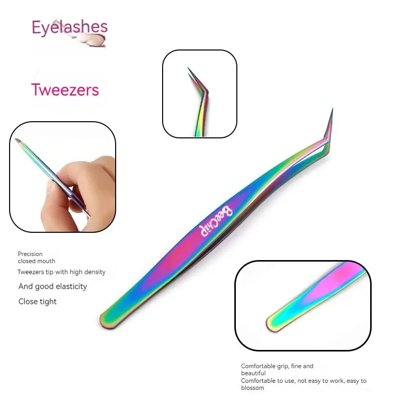 Eyelash Tweezers Eyelash Beauty Tweezers Eyelash Grafting Stainless Steel Tweezers Planting False Eyelashes Auxiliary Device