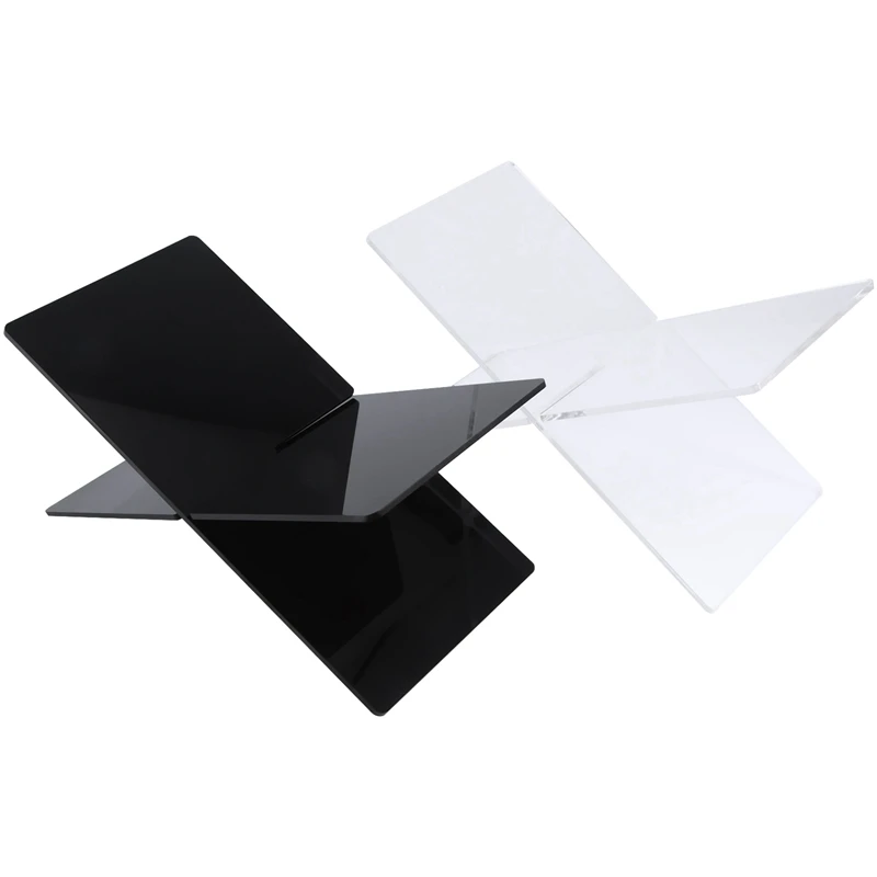 

1 Piece Book Holder X-Shaped Display Stand Black & White Acrylic For Cookbook Recipe Menu Magazines Storybook Holder For Display