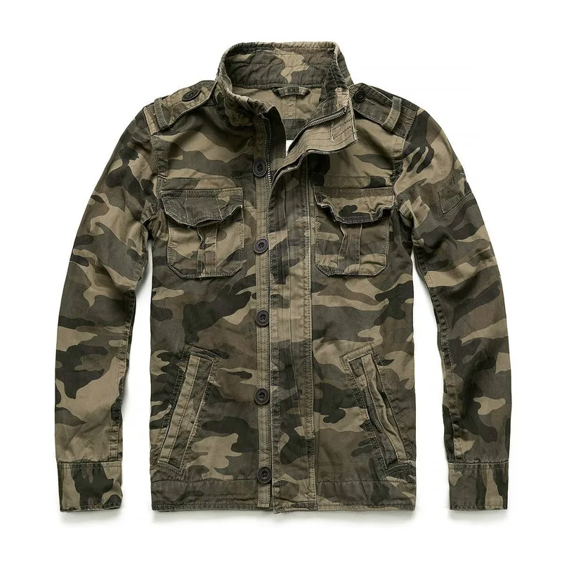 

Casual Wear Mens Oversized Camo Jacket Sportswear Thick Denim Jacket Men Overall Green Military Winter Camouflage Coat Male XXL
