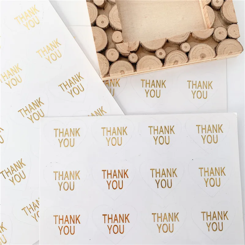 Self Adhesive Stickers Adhesive Stickers Packaging Stickers Thank You Stickers 100pcs Transparent hot stamp thank you Handmade with love seal sticker Self-Adhesive stickers DIY Gifts Baking Package Label
