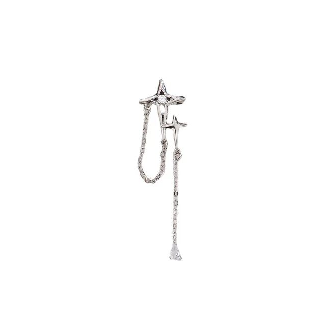 Boucles d'oreilles étoile Sring pour femmes, couleur argent, manchettes à Clip, sans Piercing, Kpop, bijoux à la mode, cadeaux, 1 pièce