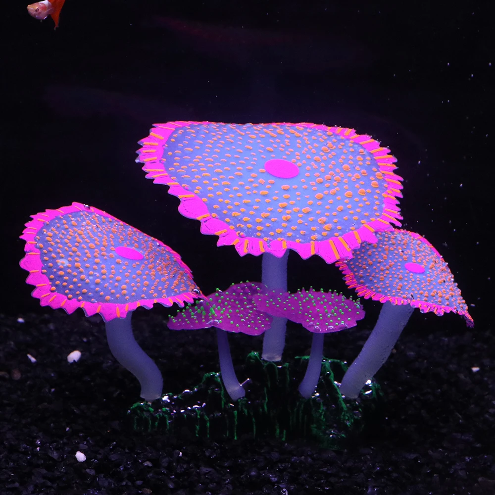 Radiant Silicone Aquarium Coral Decor with Luminous Underwater Plants