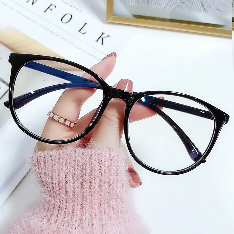 

New Big Frame Anti-blue Glasses Korean Version of Makeup Men and Women with The Same Myopia Finished Glasses Wholesale