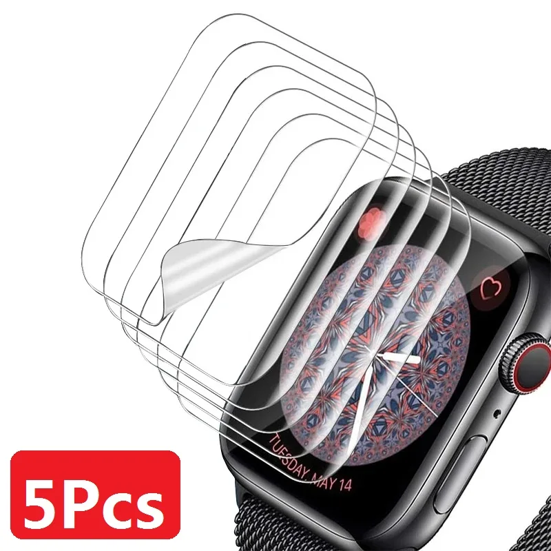 5PCS Hydrogel Film Screen Protector Für Apple Uhr 7 8 9 5 6 IWatch 49MM 41MM 45MM SE 3 2 1 Ultra 40MM 44MM 42MM 38MM