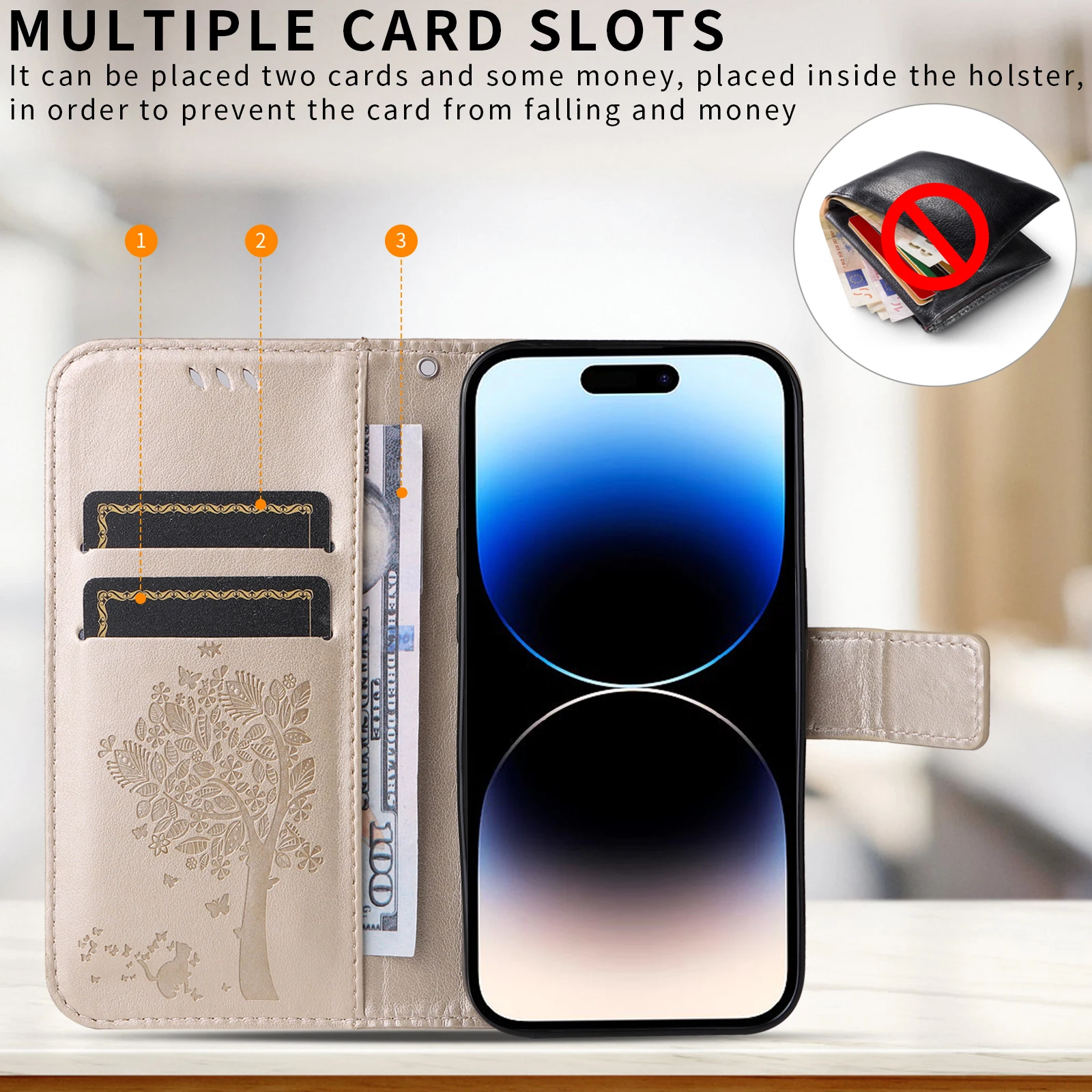 Shockproof Wallet Phone Case with Enhanced Durability and Protection