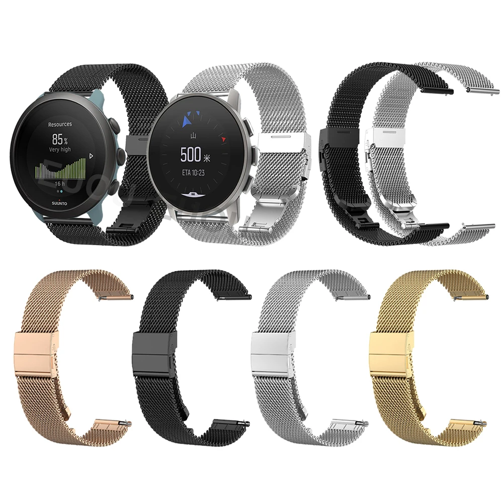 

Металлический Миланский Браслет для SUUNTO 9 / 5 PEAK, ремешок из нержавеющей стали для SUUNTO 3 20 мм, ремешок с пряжкой-бабочкой, аксессуары для часов