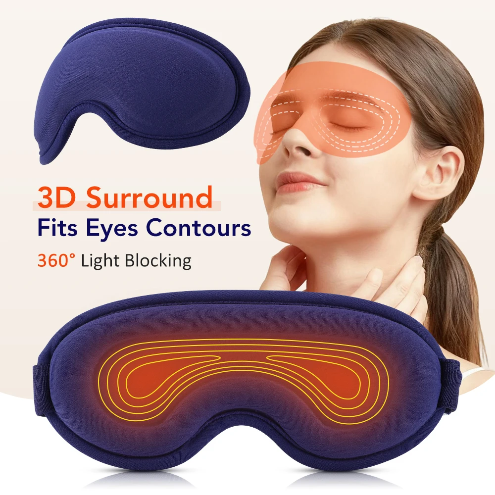 Verwarmd oogmasker voor droge ogen, 3D oplaadbaar, verstelbaar, met warmtemassagefunctie, verlicht vermoeide ogen, geschikt voor kantoor, thuis en tijdens het slapen._voghion.com