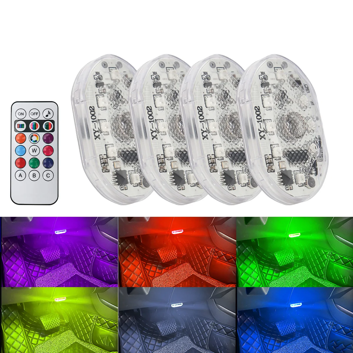 Multicolor Voice-Controlled LED Interior Ambient Lights