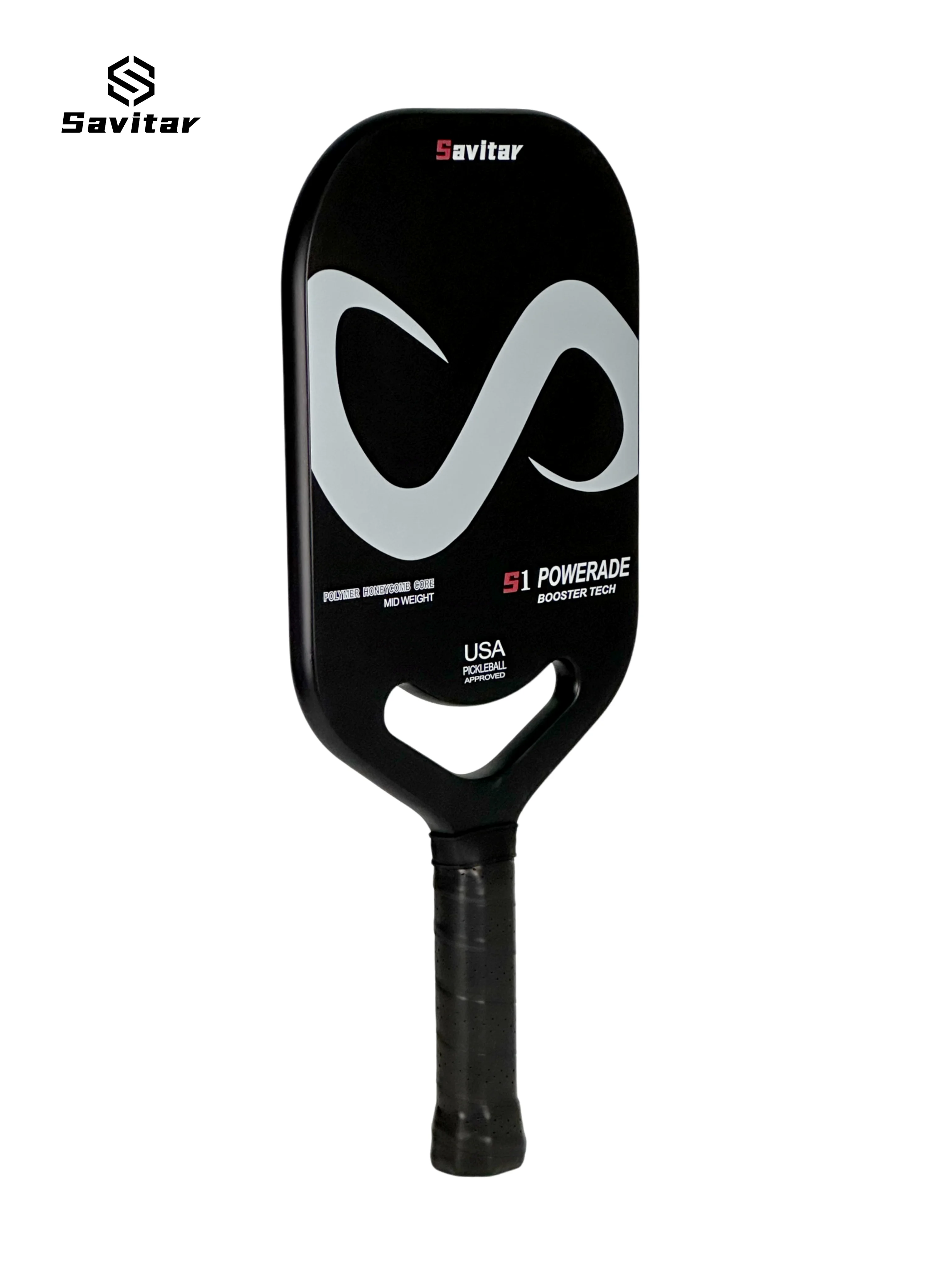 SAVITAR T700 Carbon Fiber Pickleball Paddle Thermoformed Uni-body Construction Aero Throat Edgeless Shape Polymer Honeycomb Core