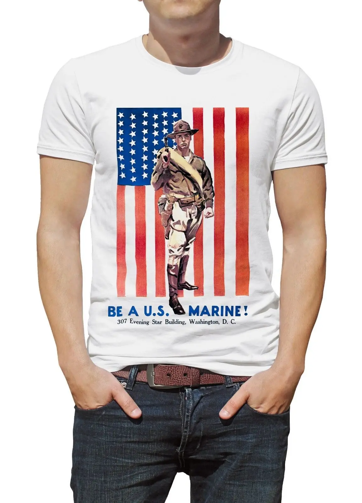 

Vintage US Marines Recruiting Propaganda T-Shirt 100% Cotton O-Neck Summer Short Sleeve Casual Mens T-shirt Size S-3XL