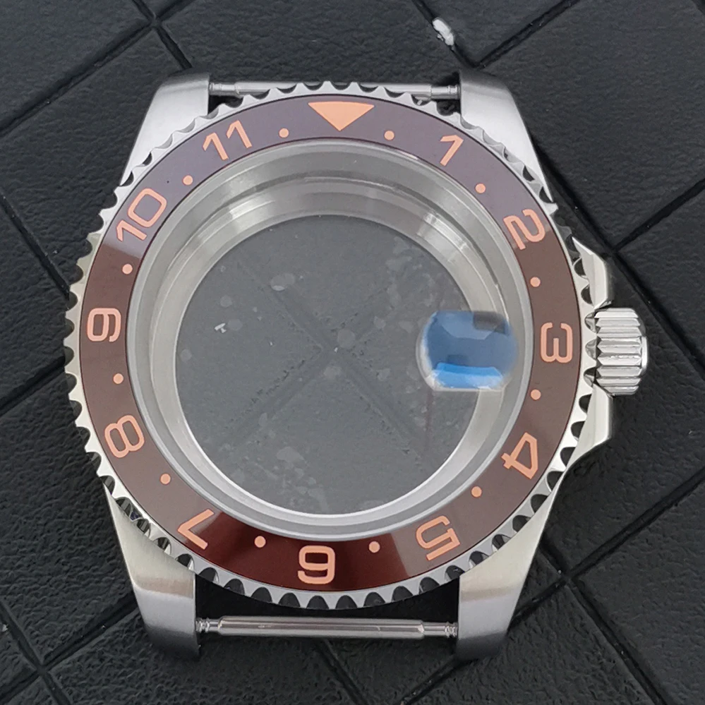 

GEERVO 40mm NH34 GMT Case Sapphire Glass 50m 316L Stainless Steel Suitable For JapanNH34 Movement Watch Assembly NH38-22