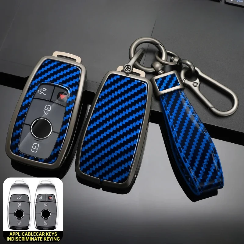 

Carbon fiber Zinc Alloy Car Key Case Cover For Mercedes Benz A C E S G Class GLC CLE CLA GLB GLS W177 W205 W213 W222 X167 AMG