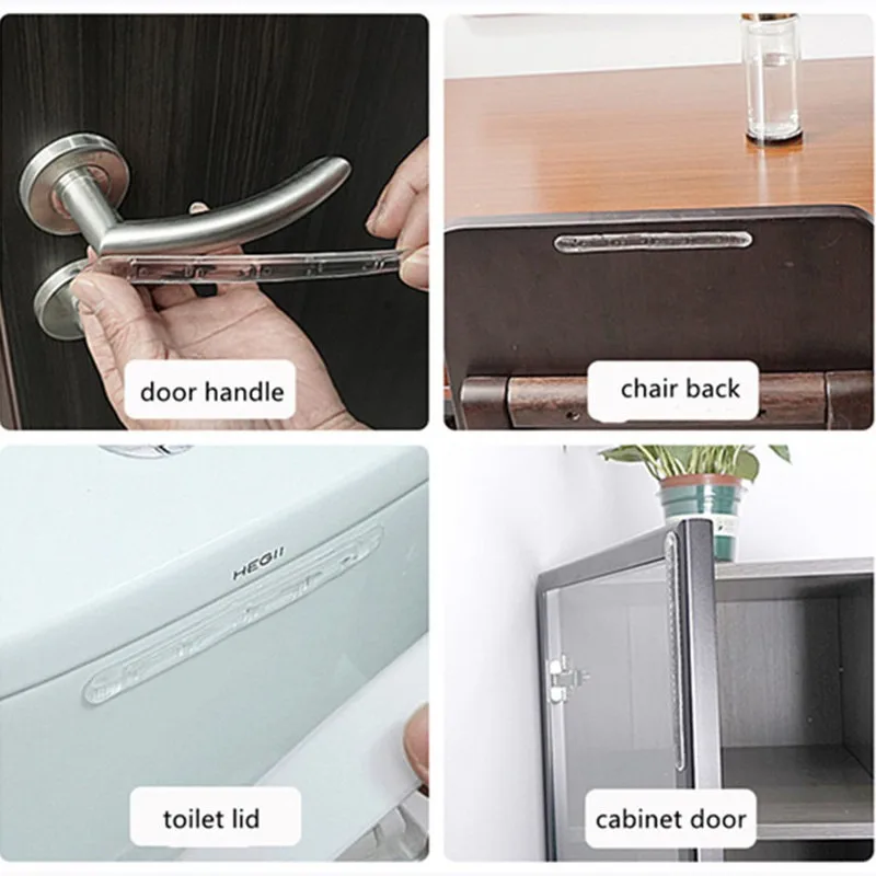 Invisible Self adhesive Silicone Door Stopper Cabinet Bumpers Wall Protector Furniture Refrigerator Anti-crash Pad
