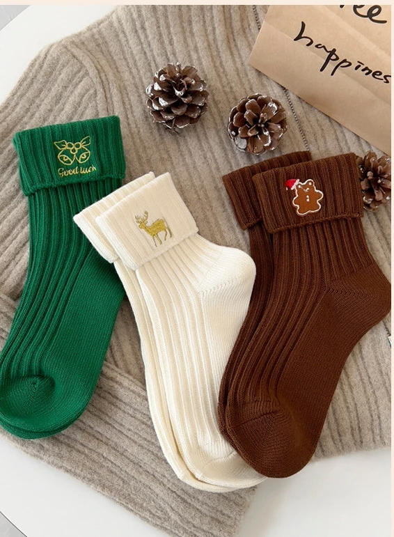 Weihnachten frauen Socken Herbst Winter Nette Mid-rohr Socken Große Rote Neue Jahr Cartoon nette socke Hohe Qualität weihnachten Baumwolle socken – Detail 7