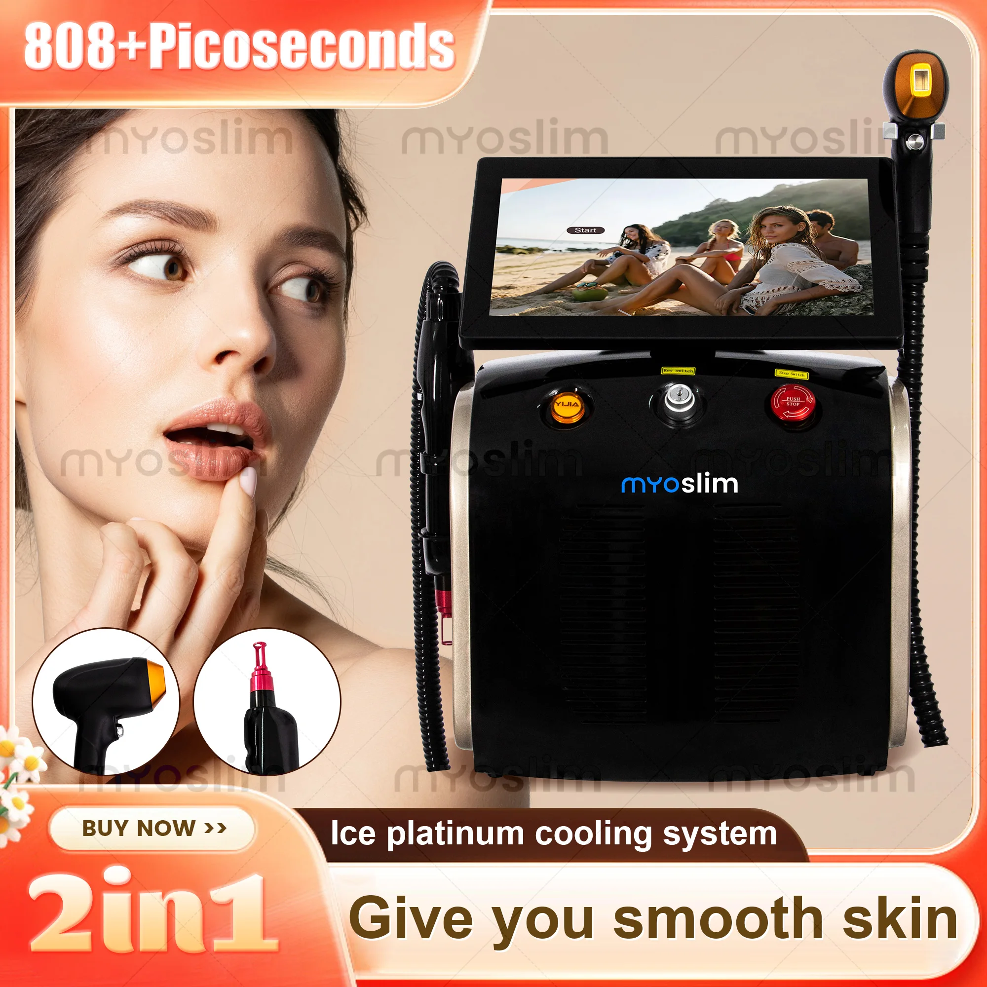 5000W 2In1 Picosecond 808 Diode Laser Hair Removal Machine Ice Platinum Alexandrite Permanent Removal Painless Tattoo Wash Brow 1