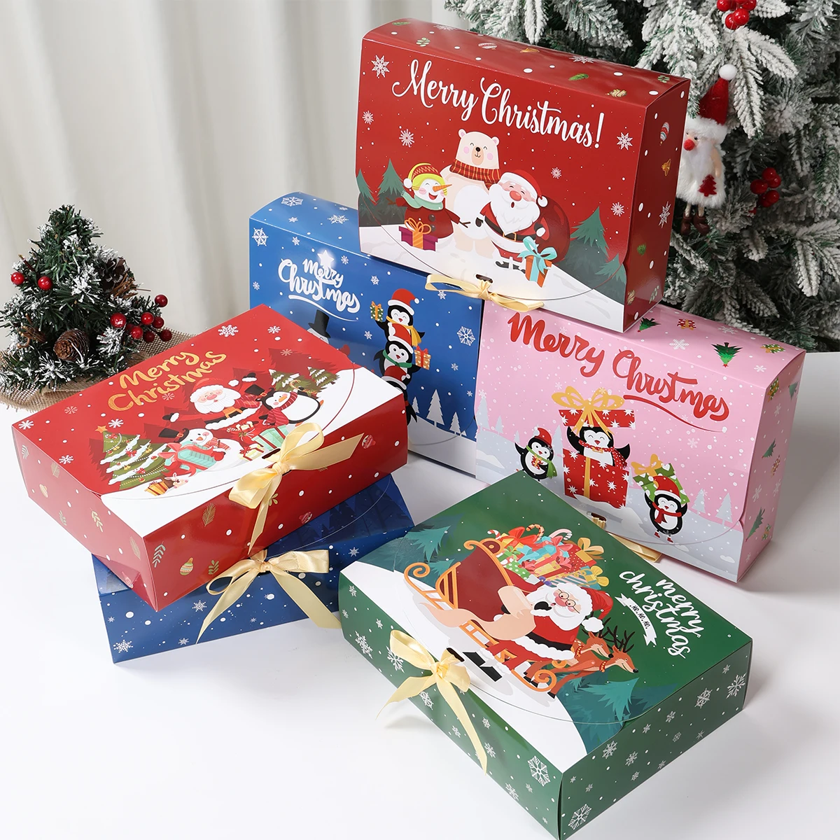 Weihnachtsband-Geschenkbox, frohe Weihnachtsdekoration für Zuhause, 2025, Navidad Natal Xmans, Süßigkeiten-Keks-Verpackungsbox, Neujahr 2026 – Detail 17