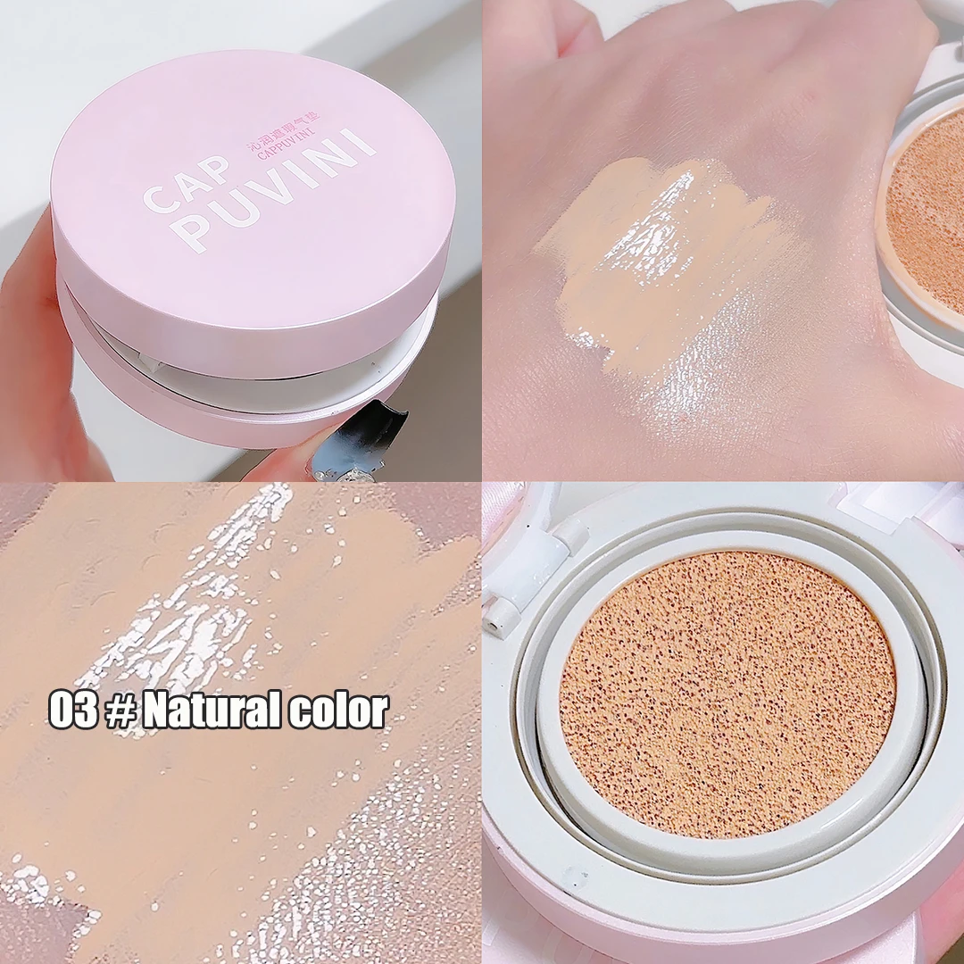 BB Cream Air Cushion Foundation Full Coverage Waterproof Long-lasting Concealer 3 Colors Cushion Compact Face Makeup Base 4