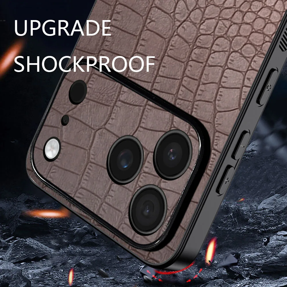 Elegant Leather Phone Case with Silicone Protection - Premium Back Cover