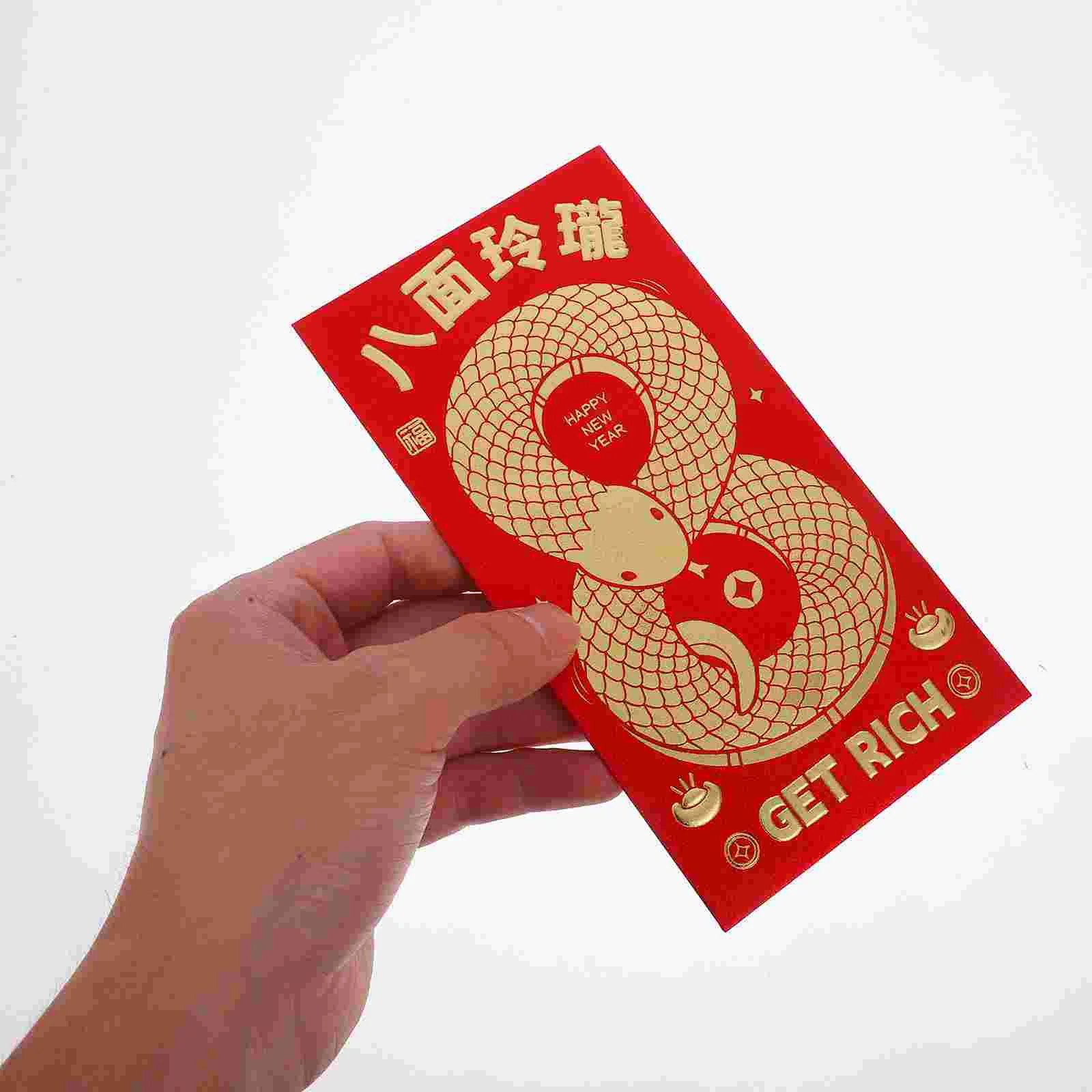 12 Pcs Red Envelope Year of The Snake Envelopes Chinese Wedding Ampao Paper Lunar New