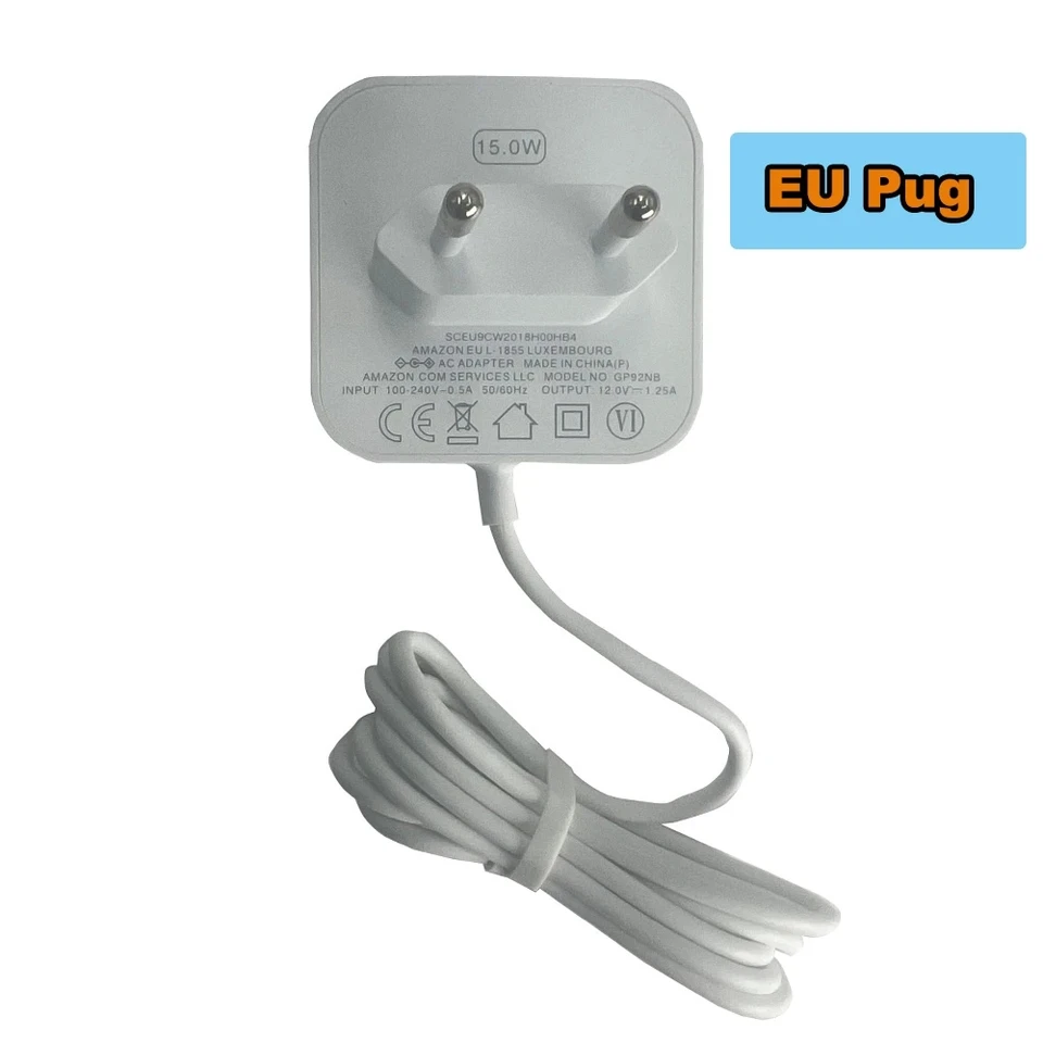 Amazon Echo Dot第3世代、Show 5、Dot 3、Spot用の15W電源ACアダプター