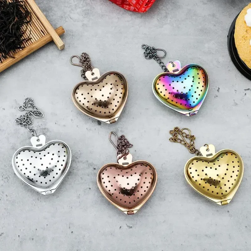 Tea Strainer Heart Shape Stainless Steel Tea Infuser Locking Spice Ball Strainer Mesh Infuser Strainers Kitchen Accessories tea infuser,tea strainer,tea filter