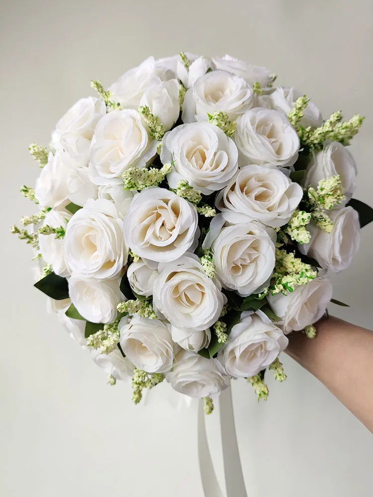 Wedding Artificial Flower Bouquet Supplies Bridal Bouquet Roses Bridesmaid  ~