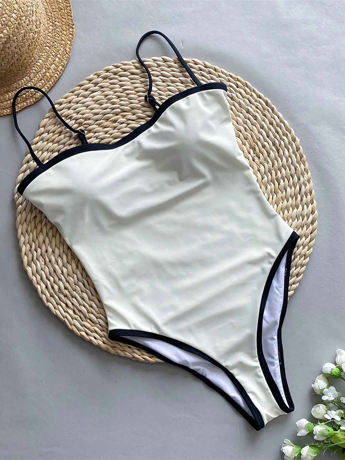 2025 New Sexy Splicing High Leg Cut Women Swimwear One Piece Swimsuit Female Monokini Padded Bather Bathing Suit Swim K5622 1